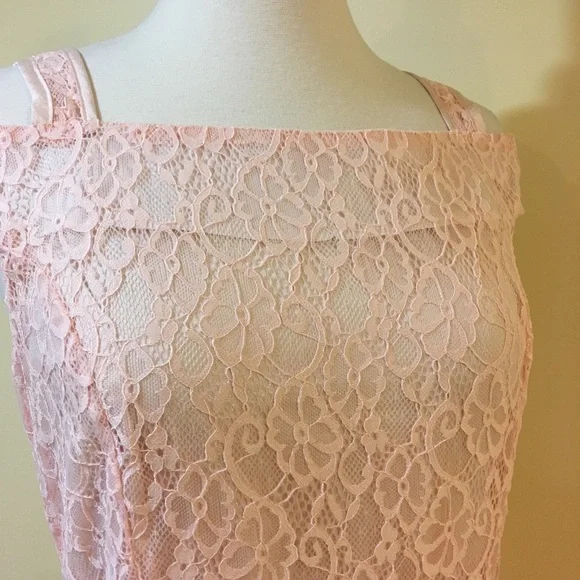 Blush Cold Shoulder All Over Floral Lace Dress - Picture 2 of 4